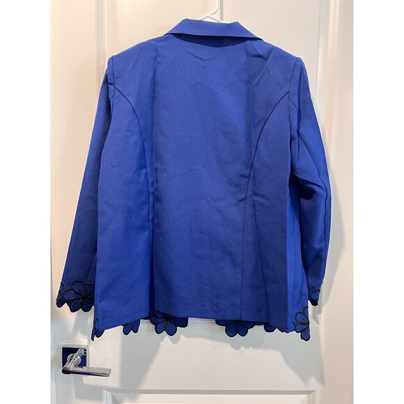 Anthony Richards Women 2-Piece Set Suit Embroidered Blazer & Dress Blue Size 16 - Picture 15 of 16